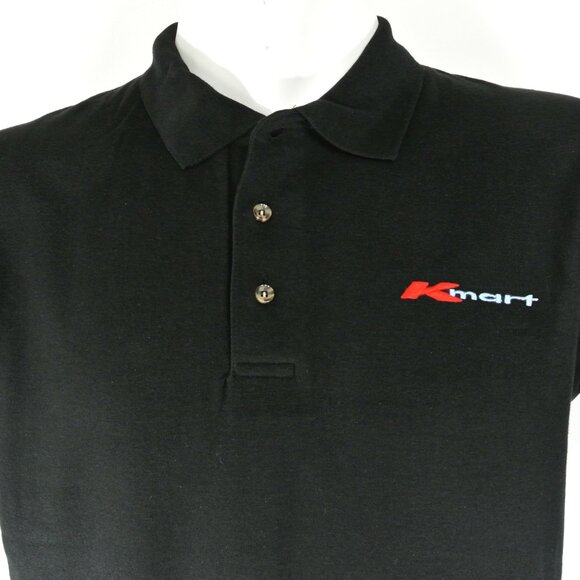K-MART Vintage Employee Uniform Men's Black Polo Shirt Size M Medium - Picture 2 of 5